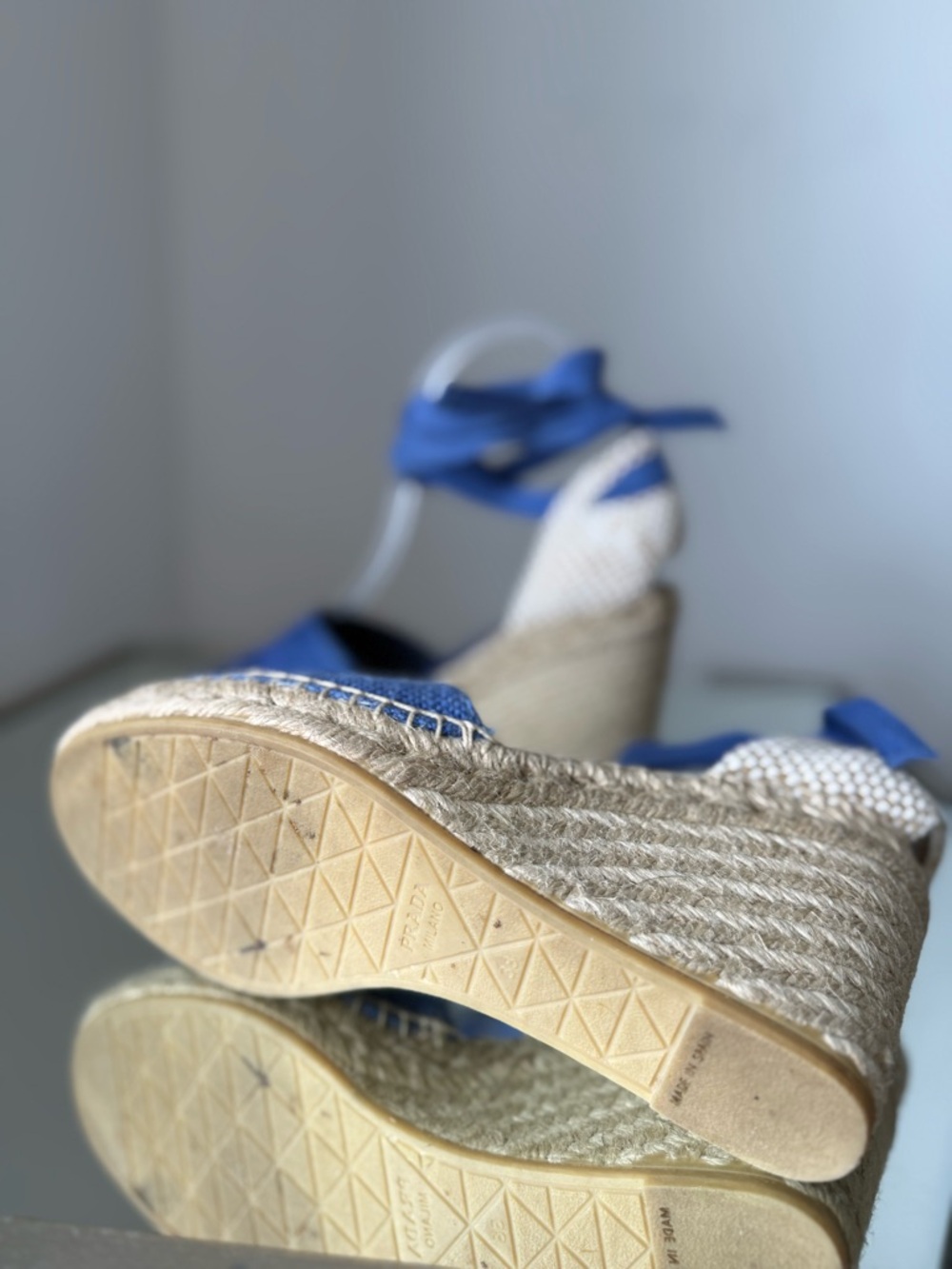 Like new PRADA Wrap Around Espadrille Sandals $985 38 - Picture 9 of 12